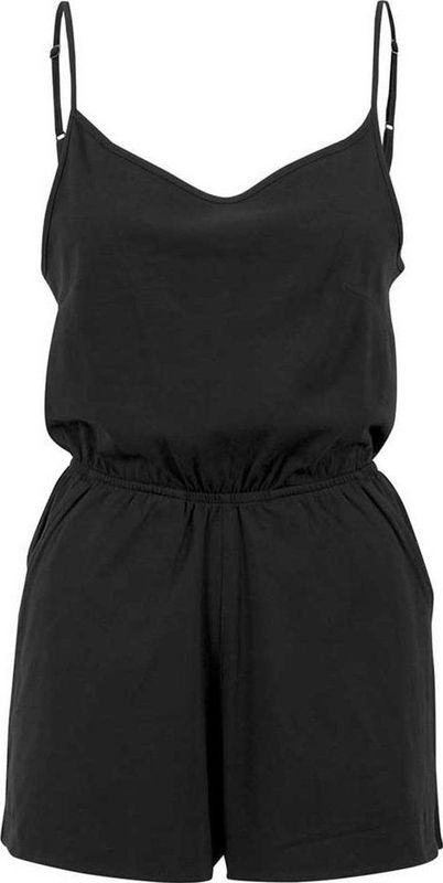 Urban Classics - Ladies Short Spaghetti Jumpsuit - Zwart - Jumpsuit