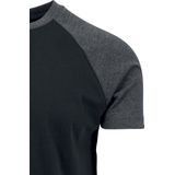 Urban Classics - Raglan Contrast Heren T-shirt - Zwart Grijs