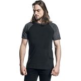 Urban Classics - Raglan Contrast Heren T-shirt - Zwart Grijs