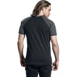 Urban Classics - Raglan Contrast Heren T-shirt - Zwart Grijs