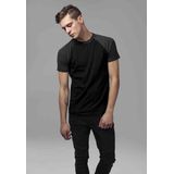 Urban Classics - Raglan Contrast Heren T-shirt - Zwart Grijs