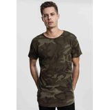 Urban Classics - Camo Shaped Long Heren T-shirt - Groen