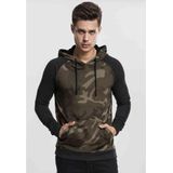 Urban Classics - Camo Contrast Raglan Hoodie/trui - Groen