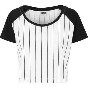 Urban Classics - Baseball Crop top - Wit Zwart