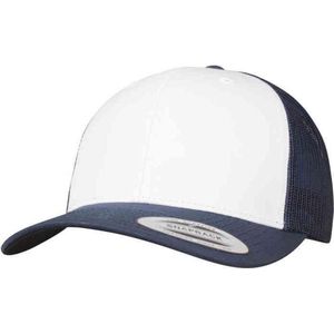 Flexfit trucker pet heren dames retro stijl, voor volwassenen, Navy / Wit