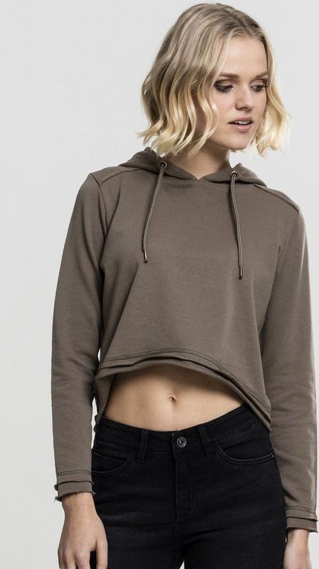Urban Classics - Cropped Terry Hoodie/trui - Groen/Groen