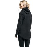 Urban Classics Ladies Polar Fleece Zip Hoodie Vest met capuchon zwart