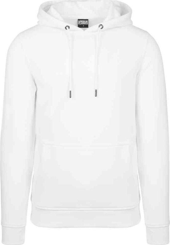 Urban Classics Basic Hoody Sweatshirt met capuchon voor heren, Wit