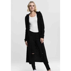 Urban Classics Ladies Hooded Feather Cardigan Cardigan zwart