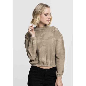 Urban Classics - Camo Turtleneck Crew Crop Sweater Trui - Beige