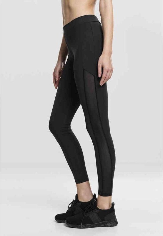 Urban Classics - Tech Mesh Stripe Sportlegging - Zwart