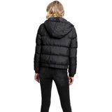 Urban Classics - Gewatteerde Damesjas - Zwart - Met Capuchon, Winddicht, Twee Zijzakken