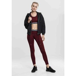 Urban Classics - Active Melange Logo Leggings - Sportbroek - Rood/Zwart