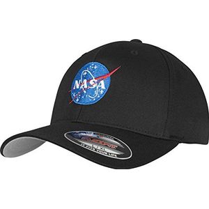 Mister Tee Heren NASA Flexfit Cap, zwart, S