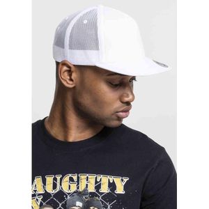 Flexfit 5-Panel Retro Trucker Cap uniseks-volwassene 5-Panel Retro Trucker Cap, Wit, One Size