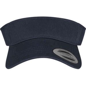 Yupoong Flexfit Unisex pet met klep zonder gesloten kroon met voorgebogen klep, versterkte voorkant, voor dames en heren, in grootte verstelbaar door klittenbandsluiting, eenheidsmaat, navy, Eén maat