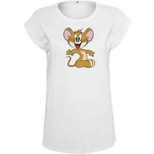Merchcode Tom And Jerry - Tom Jerry Mouse Dames T-shirt - Wit