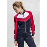 Urban Classics - Retro - Dames Joggingjack - Marineblauw en Wit - 100% Polyester