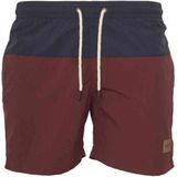 Urban Classics Block Zwemshorts Bordeaux rood/Blauw