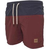 Urban Classics Block Zwemshorts Bordeaux rood/Blauw