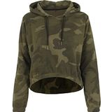 Build Your Brand Dames Camo Cropped Hoodie Dames Trui met capuchon - camouflage - L