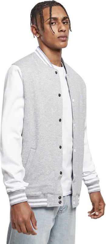 Sweat College Jas - Geborstelde Sweatstof - Neutraal Maatlabel - Twee Zakken - Ingezette Mouwen