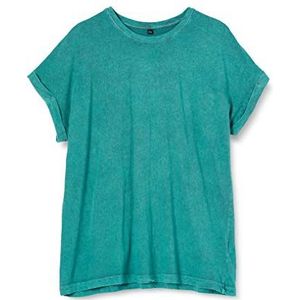 Build your Brand Ladies´ Acid Washed Extended Shoulder Tee BY053 - Teal Black - XL