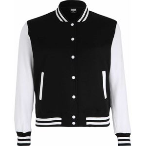 Urban Classics - 2-Tone Sweat College jacket - 5XL - Zwart/Wit