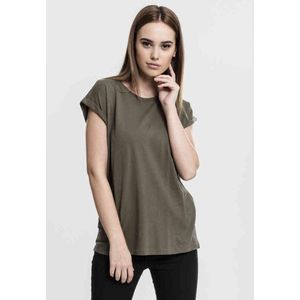 Urban Classics - Extended shoulder Dames T-shirt - Groen