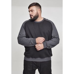 Urban Classics 2-Tone Raglan Crewneck Sweatshirts zwart-antraciet S