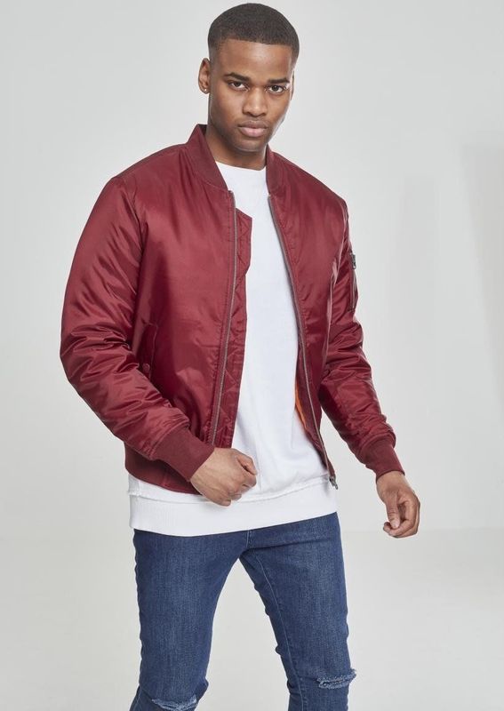 Urban Classics Basic Bomber jacket Rood
