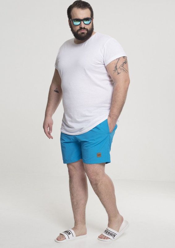 Urban Classics - Block Zwemshorts - L - Turquoise/Blauw