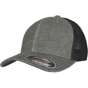 Flexfit Unisex Baseballcap Retro Trucker Cap, kaki/zwart mesh, L-XL