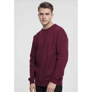 Urban Classics - Sweatshirt - Rood - Crewneck - Trui met Brede Geribbelde Manchetten