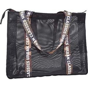 Urban Classics Grote mesh shopper met tas in tas TB2151, zwart, 48 cm, Schoudertas