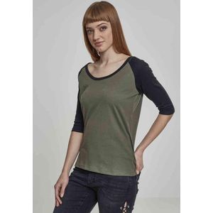 Urban Classics - 3 4 Contrast Raglan top Groen