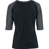 Urban Classics - Contrast 3 4 Sleeve Raglan T-shirt Zwart Grijs