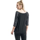 Urban Classics - Contrast 3 4 Sleeve Raglan T-shirt Zwart Grijs