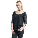 Urban Classics - Contrast 3 4 Sleeve Raglan T-shirt Zwart Grijs