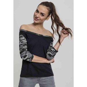 Urban Classics - 3 4 Contrast Raglan top Zwart