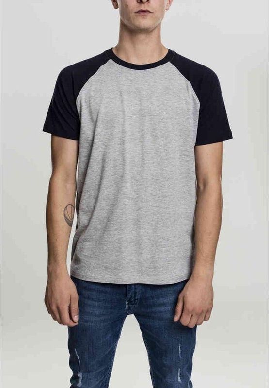 Urban Classics - Raglan Contrast Heren T-shirt - Grijs