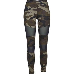 Urban Classics - Camo Tech Mesh Legging - Bruin/Groen