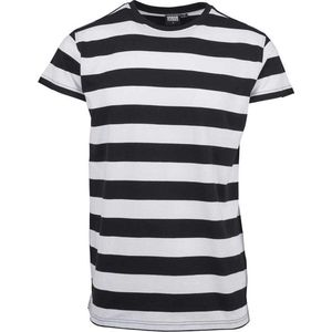 Urban Classics - Block Stripe Heren T-shirt - Zwart Wit