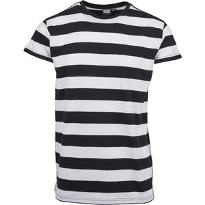 Urban Classics - Block Stripe Heren T-shirt - Zwart Wit