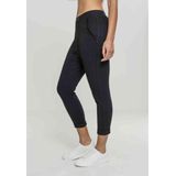 Urban Classics - Open Edge Terry Turn Up Dames joggingbroek - Zwart