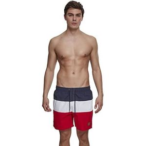 Urban Classics Zwembroek voor heren, Color Block zwemshorts voor mannen, verkrijgbaar in vele kleuren, maten S - XXL, meerkleurig (Firered/Navy/White 01317), S