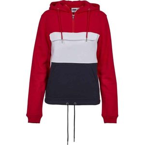 Urban Classics - Oversized Half-Zip Hooded Sweatshirt - Dames - Comfortabel