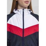Urban Classics - Dames Retro Tricolour - Windbreaker - Blauw/Wit/Rood - 100% Polyester