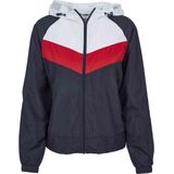 Urban Classics - Dames Retro Tricolour - Windbreaker - Blauw/Wit/Rood - 100% Polyester