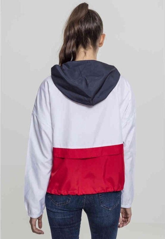 Jassen - Windbreaker - Marineblauw/Wit/Rood - Lichtgewicht - Verstelbare Capuchon